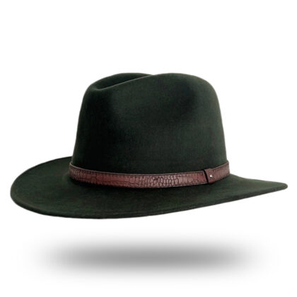 Wool Felt Fedora Hat - Moss Green