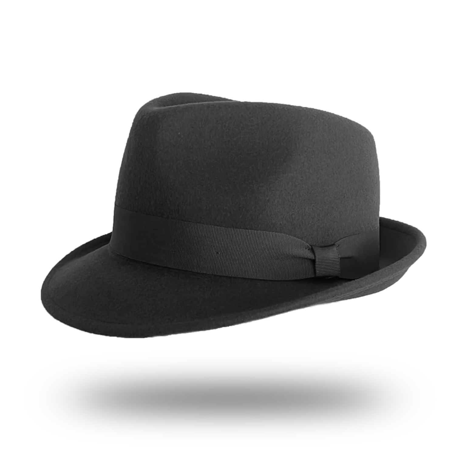 Wool Felt Trilby Hat - Black