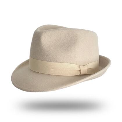 Wool Felt Trilby Hat - Cream