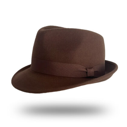Wool Felt Trilby Hat - Brown
