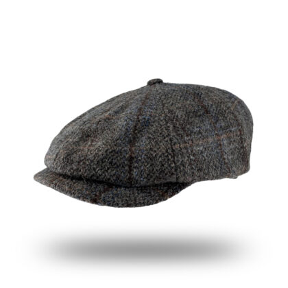 Newsboy Hat - Pure Wool - Grey Plaid