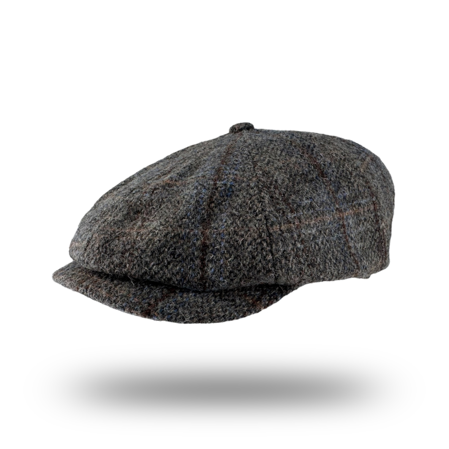 Newsboy Hat - Pure Wool - Grey Plaid