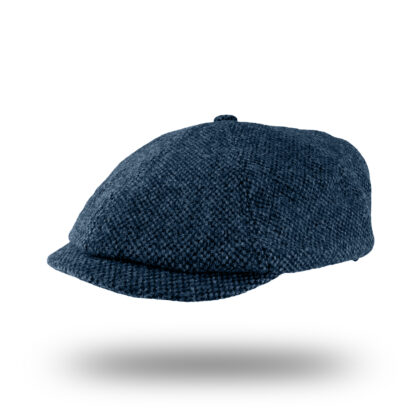 Newsboy Hat - Pure Wool - Navy Checkered