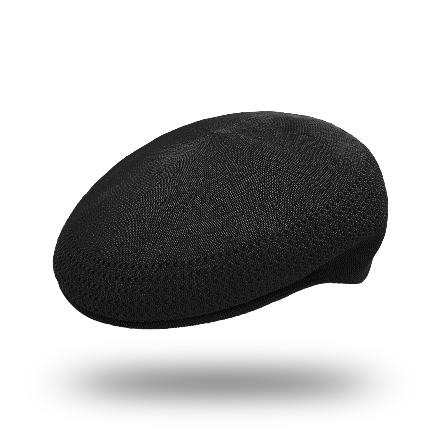 "The Rattan" Mesh Flat Cap - Black